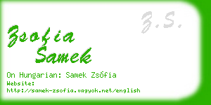 zsofia samek business card